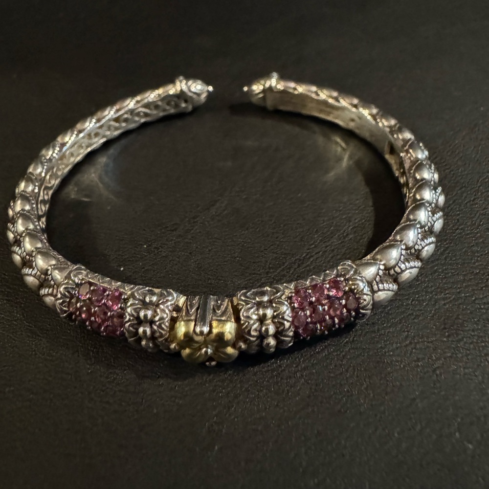 Barbara Bixby Sterling & 18k Cuff Bracelet